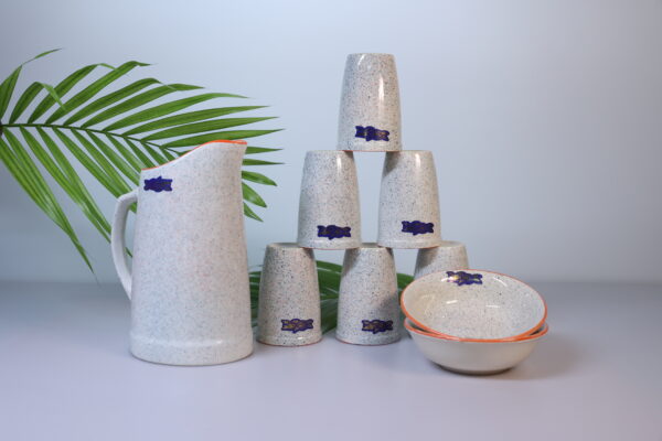 Rustic Stoneware Jug & Tumbler Set - Image 4