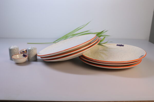 Rustic Stoneware Dining Set - Image 2