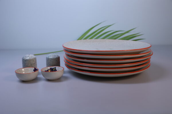 Rustic Stoneware Dining Set - Image 4
