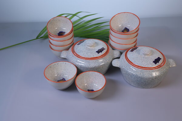 Rustic Ceramic Serving & Bowl Set-51-pieces - Image 4