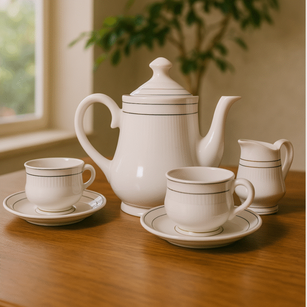 Ivory Classic Line Ceramic Tea Set (5-Piece) - Image 2