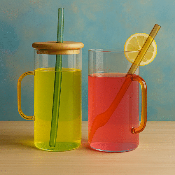 Transparent Gradient Glass Juice Mugs – Set of 2