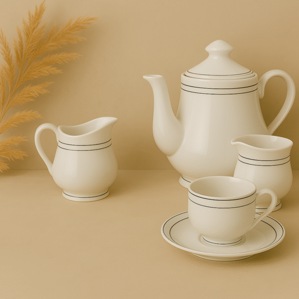 Luxora Black & Gold Ceramic Tea Set (15-Piece) - Image 3