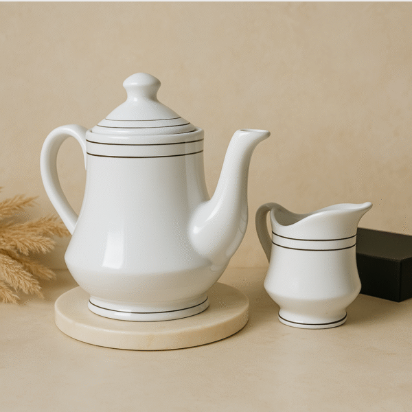 Ivory Classic Line Ceramic Tea Set (5-Piece)