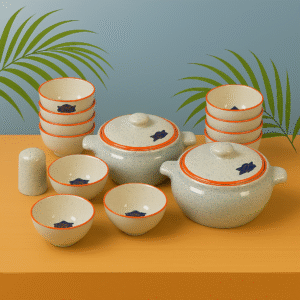 Rustic Ceramic Serving & Bowl Set