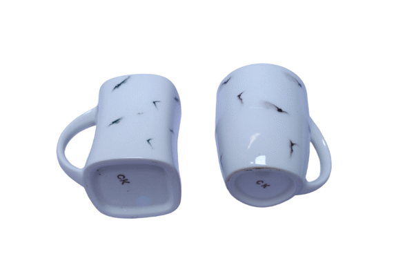 White Ceramic Marble-Effect Mugs (Set of 2 – Sleek & Classic) - Image 2