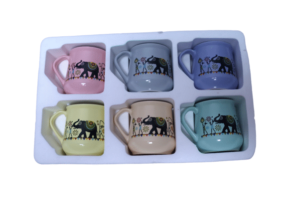 Hand-Painted Elephant Theme Ceramic Tea Set-1-kettle-5-mugs - Image 4