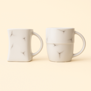 Crackle Glaze White Ceramic Mug Set (Set of 2)