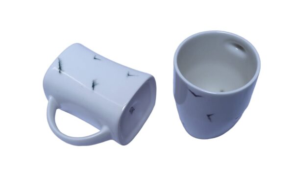 Crackle Glaze White Ceramic Mug Set (Set of 2) - Image 5