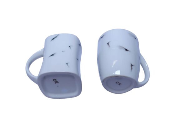 Crackle Glaze White Ceramic Mug Set (Set of 2) - Image 2