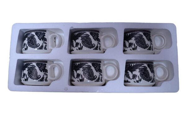 Black & Ivory Vintage Botanical Mug Set (Set of 6) - Image 5