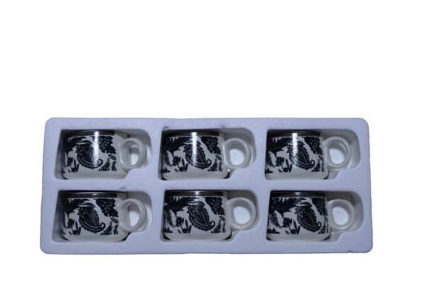Black & Ivory Vintage Botanical Mug Set (Set of 6) - Image 4