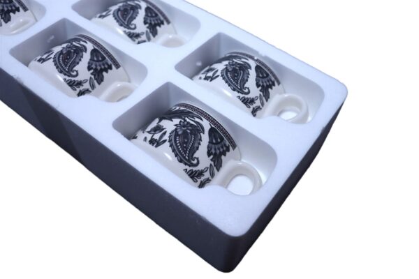 Black & Ivory Vintage Botanical Mug Set (Set of 6) - Image 3