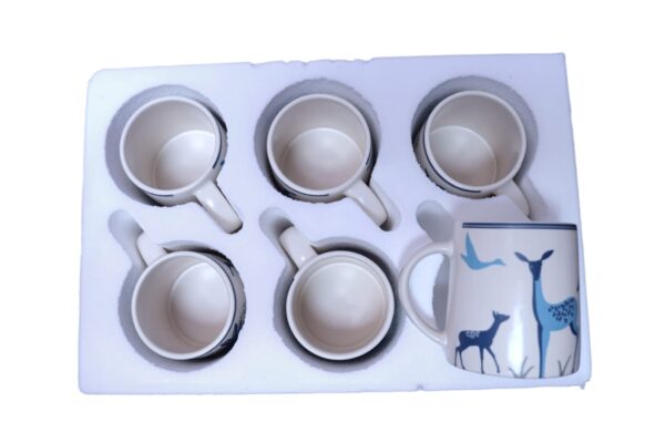 Blue Deer Ceramic Cup Set (6 pcs) - Image 5