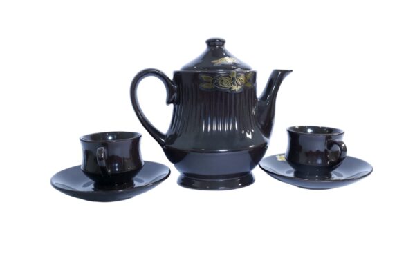 Regal Black Tea Set – Golden Rose Design (15-Piece Set) - Image 3