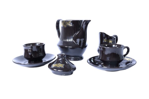 Regal Black Tea Set – Golden Rose Design (15-Piece Set) - Image 4