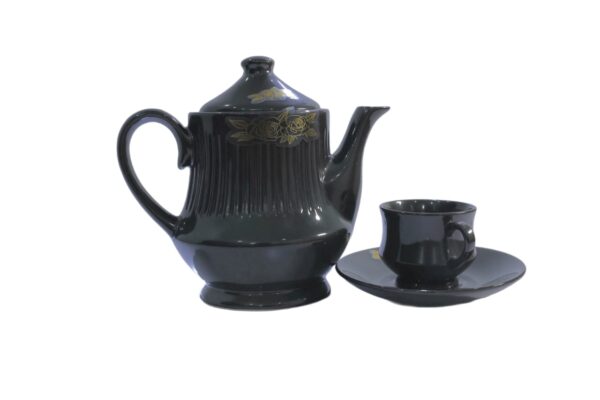 Regal Black Tea Set – Golden Rose Design (15-Piece Set) - Image 2